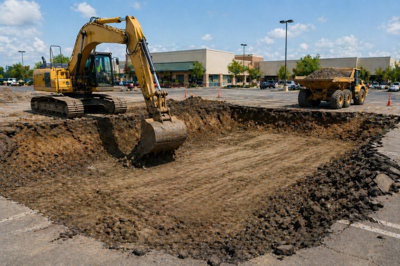 Parking Lot Excavation in Lawrenceville, GA
